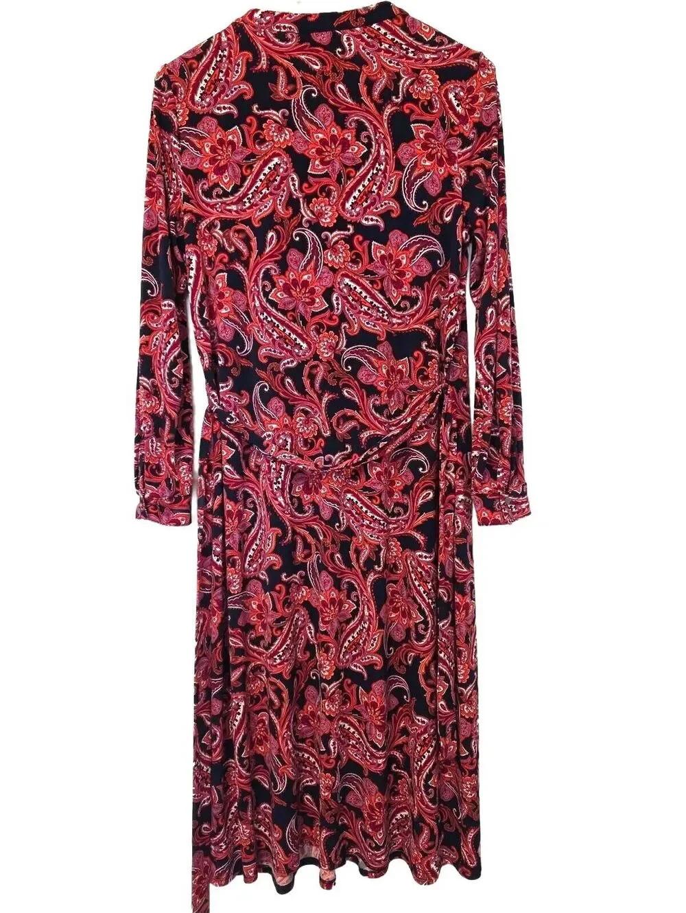 Jessica London knit midi dress featuring paisley red pink black Size 16W NWOT